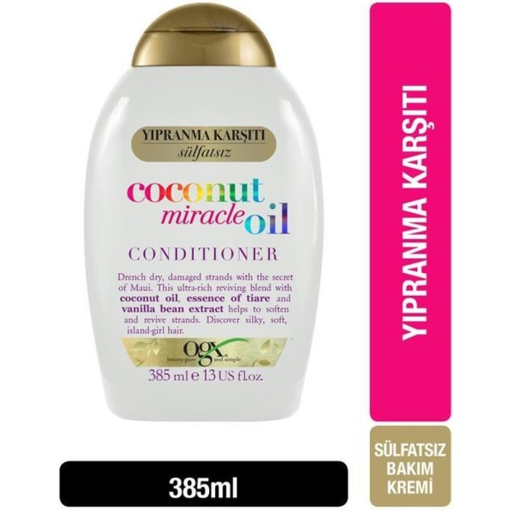 OGX Yıpranma Karşıtı Coconut Miracle Oil Sülfatsız Saç Bakım Kremi  385 ml Saç Bakım Maskeleri & Serumlar & Spreyler Fiyatı