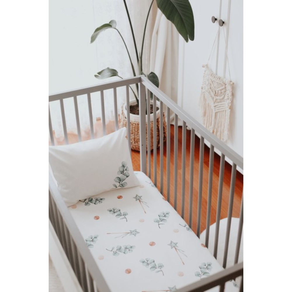 Ohlala Koala %100 Pamuk (80X130CM) Lastikli Çarşaf Takımı Çocuk Bebek Okaliptus - 80 x 130 cm - Beyaz - Yeşil Bebek Yatak Çarşafı Fiyatı