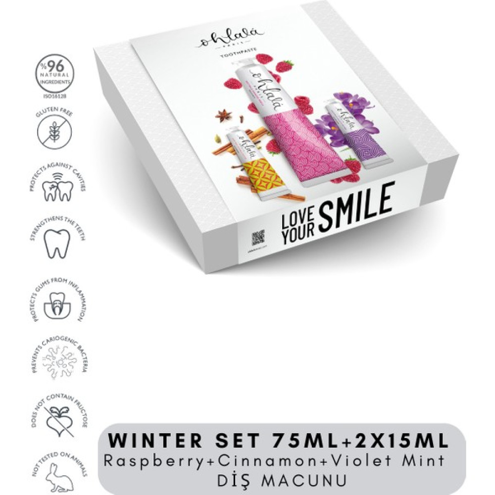 Ohlala Paris Raspberry Mint 75 ml + Cinnamon Mint 15 ml + Violet Mint 15 ml Winter Set Diş Macunu Oto Boyaları Fiyatı
