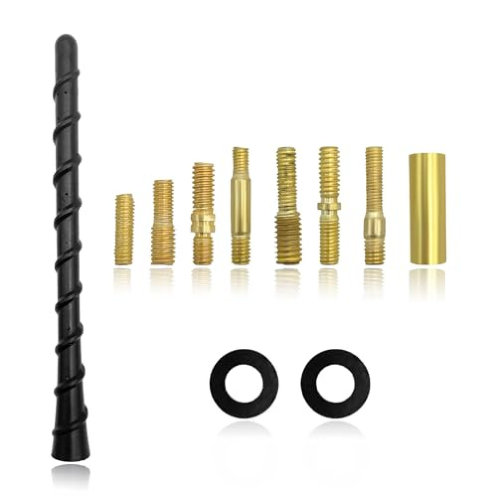 Ohleats Car Spiral Antenna, 7 Inch Auto Toppers Flexible Retrofit Antenna with Screw, Waterproof PVC Antenna Replacement Universal for Most Vehicles, Exterior Car Accessories
