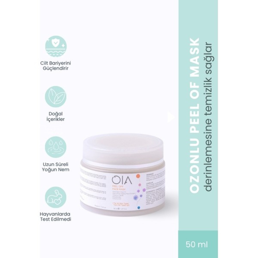 OIA Peel Off Mask 50 ml | Derinlemesine Temizlik Sağlayan | C & B5 Vitaminli | Ozonlu Soyulabilen Maske Oto Boyaları Fiyatı