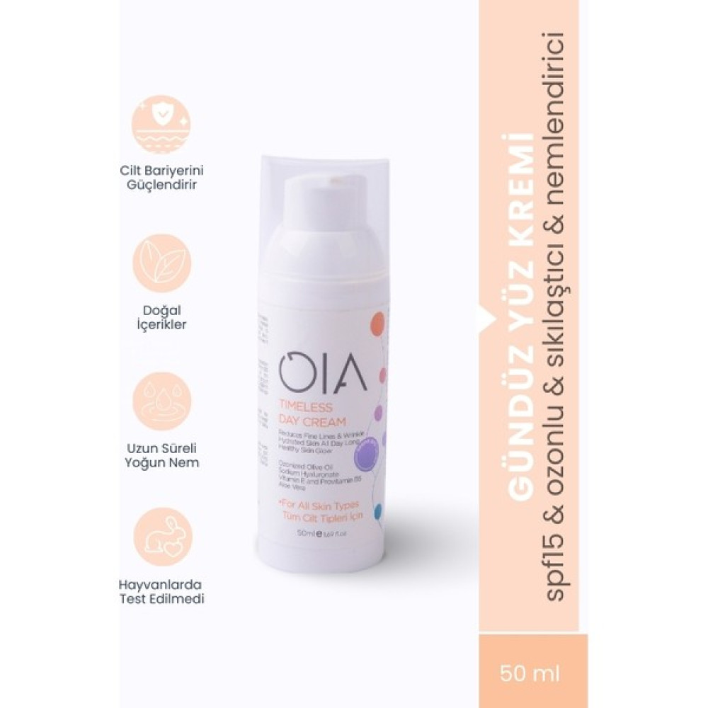 OIA SPF15 Ozonized Timeless Day Cream 50 ml | Ozonlu Yaşlanma Karşıtı | Provitamin B5 - E Vitaminli Oto Boyaları Fiyatı
