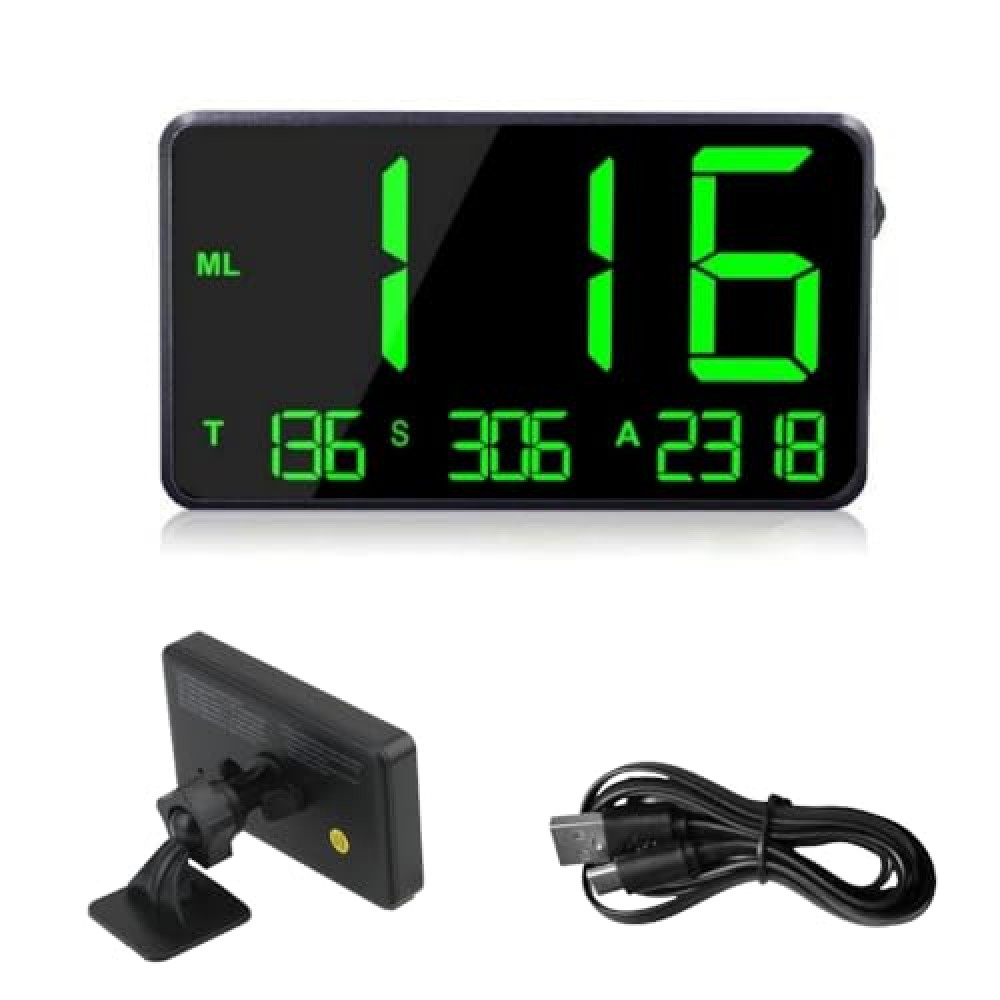 OinDoDi Digital GPS Speedometer Heads Up Display for Cars New HUD MPH Odometer Trip Meter for Trucks Golf cart All Vehicles, 4.5 inch Big Screen, USB Cable Plug & Play (C80)