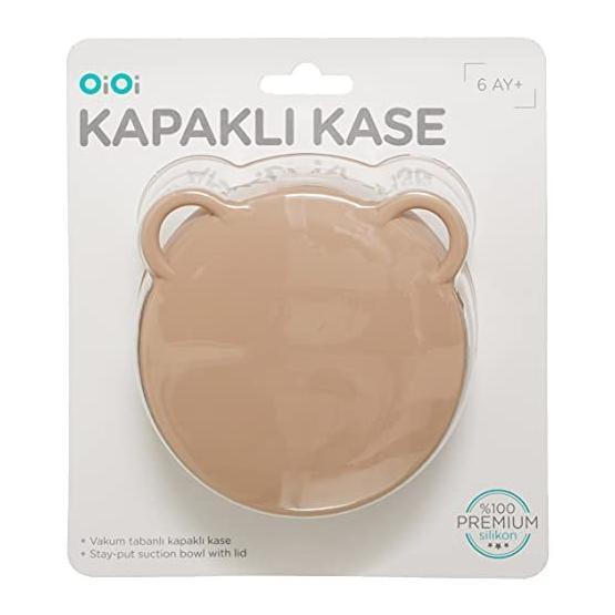 Oioi 6+ Ay Bubble Beige Vakum Tabanlı Silikon Kapaklı Kase