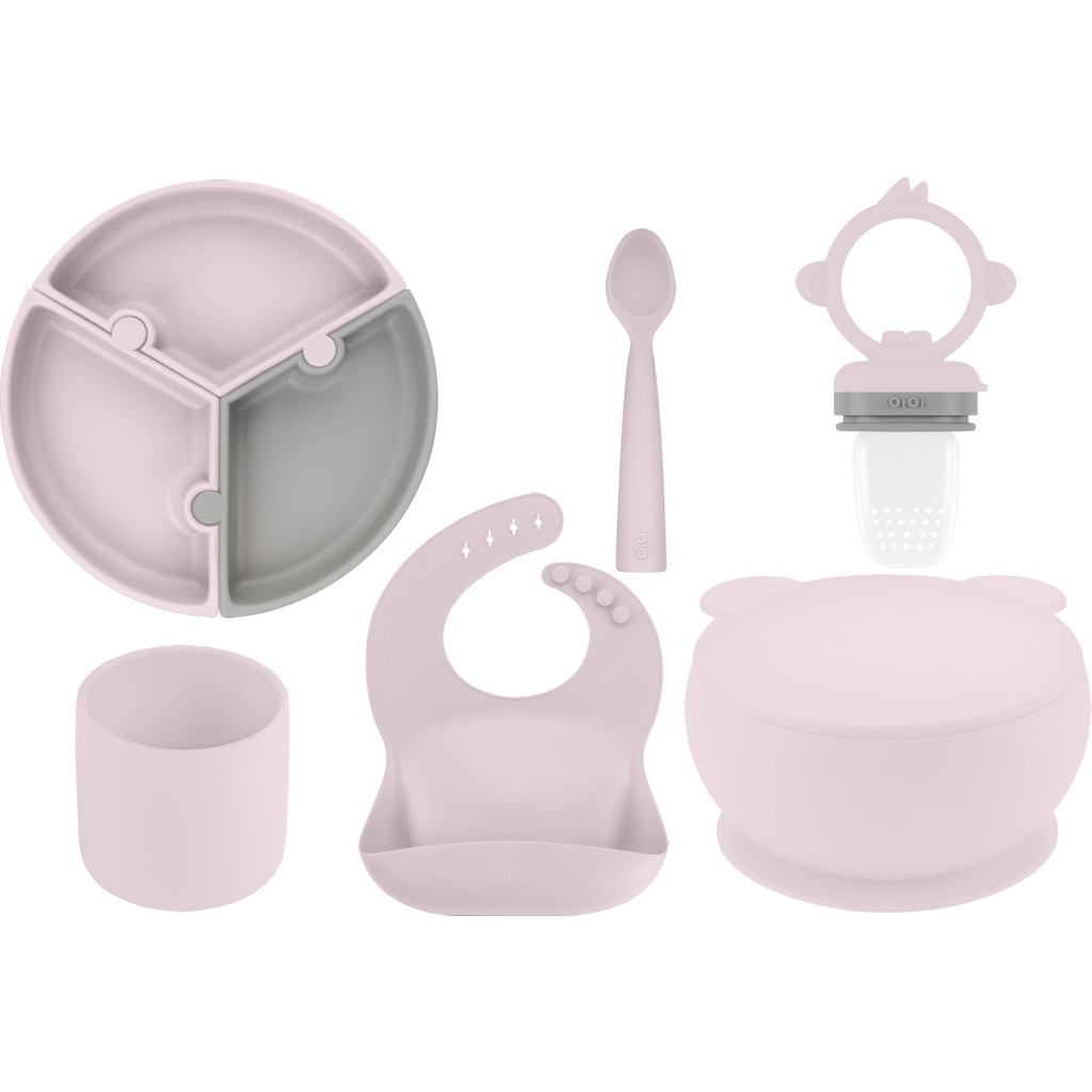 OiOi 6 Parça Puzzle Beslenme Seti Misty Lilac(Basics Önlükle) Anne Bebek Oyuncak Fiyatı
