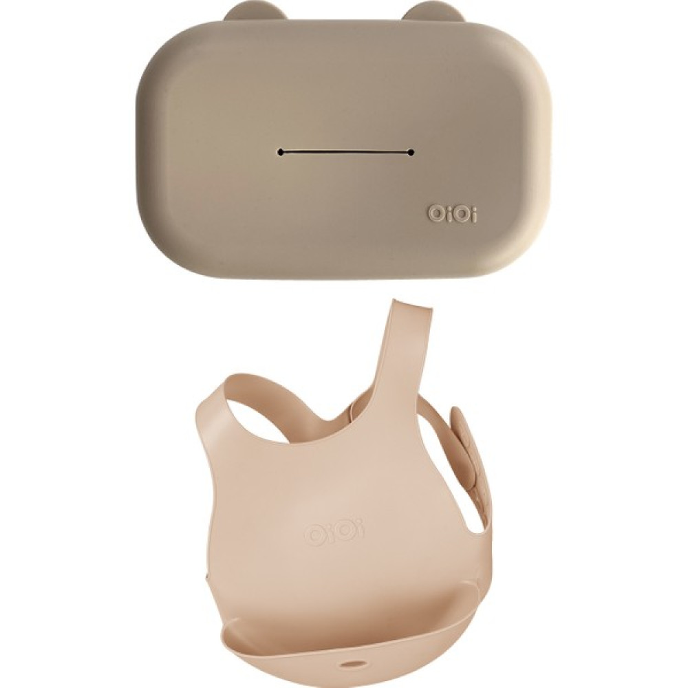 Oioi Bubble Beige Ikili Set (Mamaönlüğü+Mendilkılıfı) - Bej - 0 - 6 Ay Mama Önlüğü Fiyatı