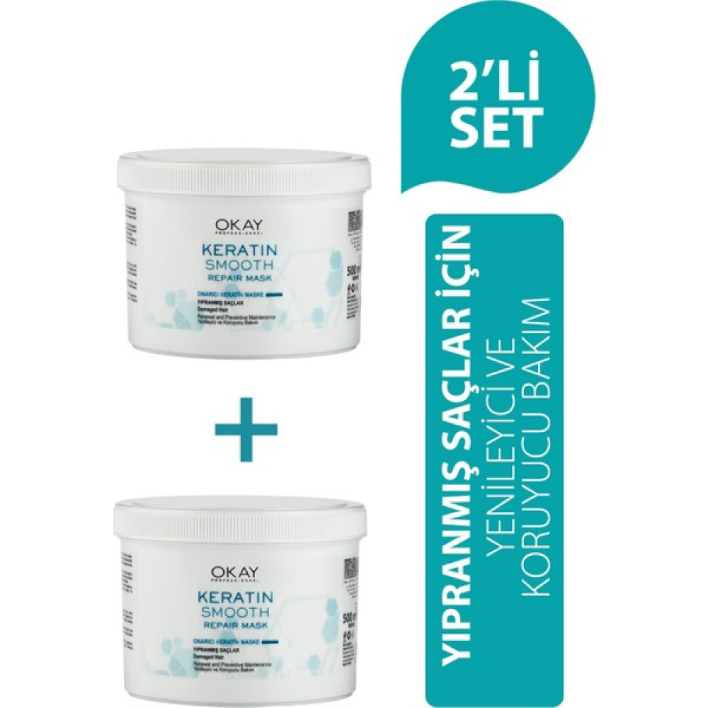 Okay Okayprofessionnel Keratin Smooth 2'li Maske 500 ml Saç Bakım Maskeleri & Serumlar & Spreyler Fiyatı