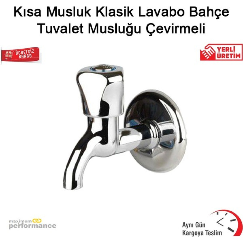 OKÇU KARDEŞLER YAPI MARKET Kısa Musluk Klasik Lavabo Bahçe Tuvalet Musluğu Çevirmeli - Krom Ara Musluk Fiyatı
