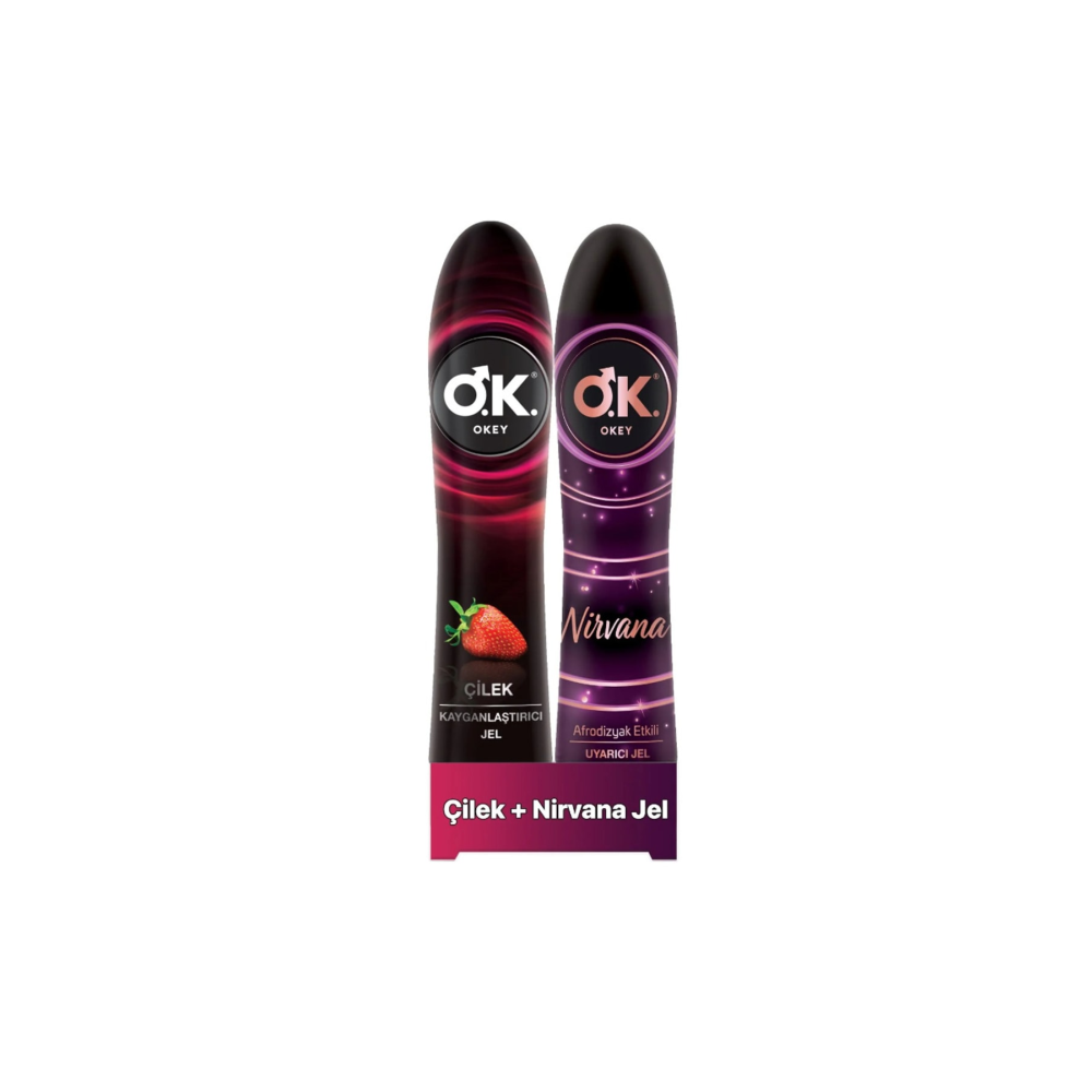 Okey Çilek Kayganlaştırıcı Jel Su Bazlı 100 ml + Okey Nirvana Uyarıcı Jel Su Bazlı 100 ml Kayganlaştırıcı Jel Fiyatı
