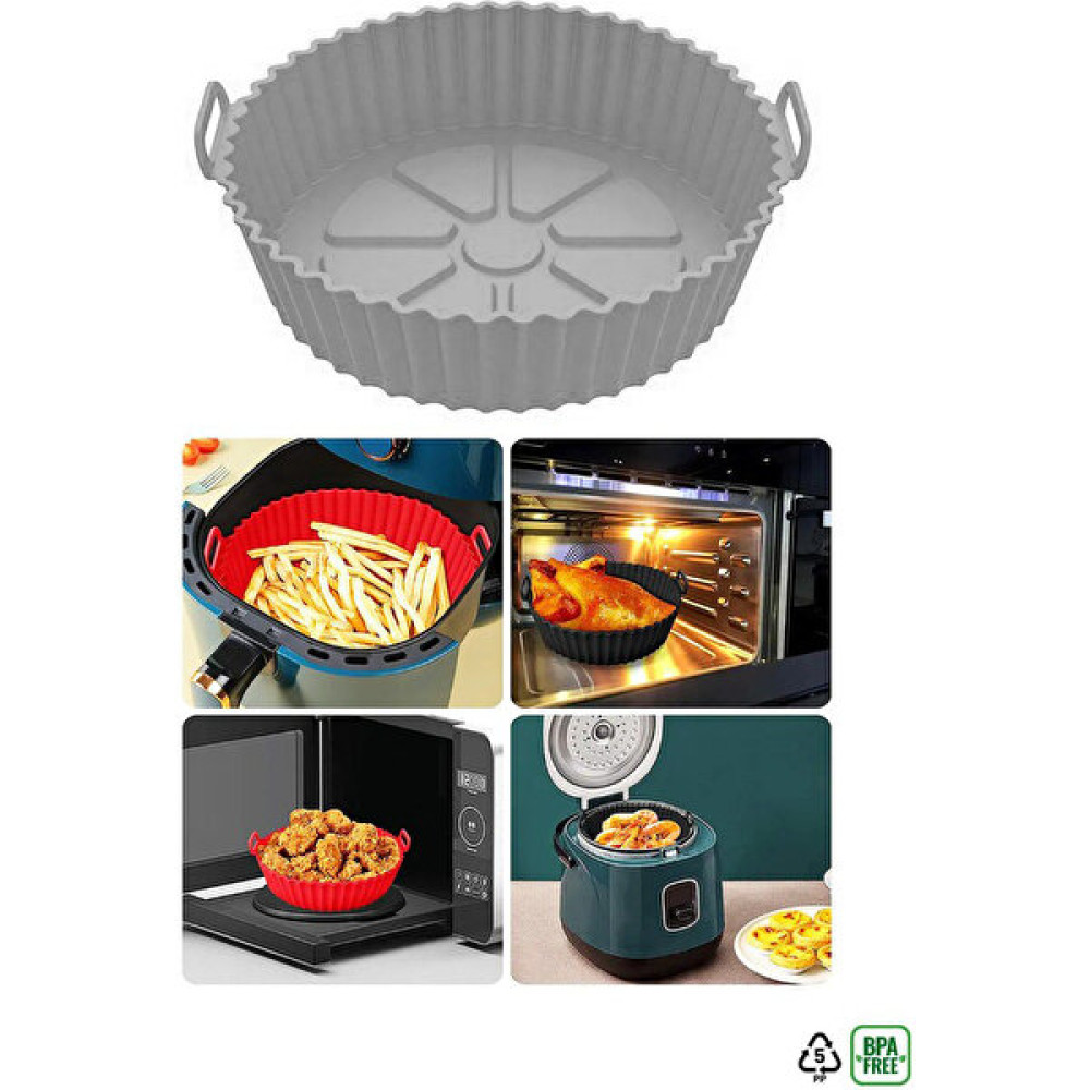 Okfis Airfryer Silikon Pişirme Kabı Renkli Fırın Kalıbı 20x5 Cm 1 Adet - Gri Kek Kalıpları Fiyatı