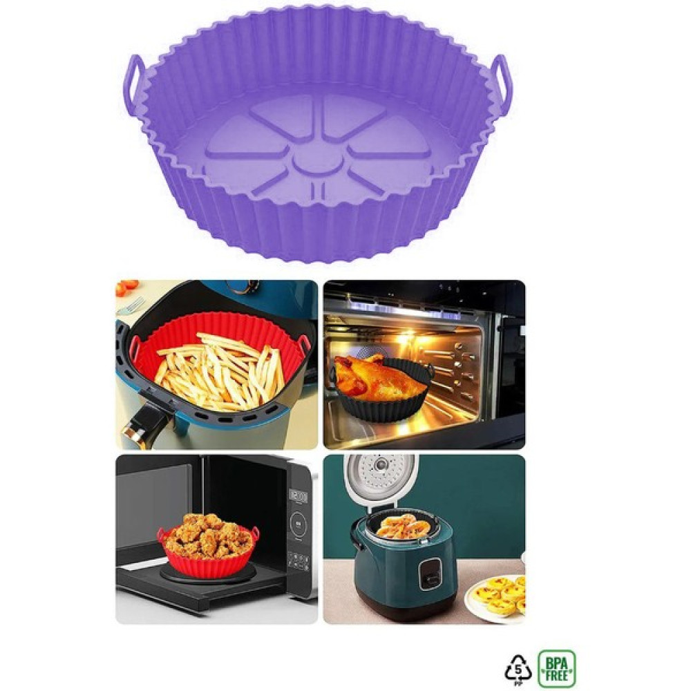 Okfis Airfryer Silikon Pişirme Kabı Renkli Fırın Kalıbı 20x5 Cm 1 Adet - Mor Kek Kalıpları Fiyatı