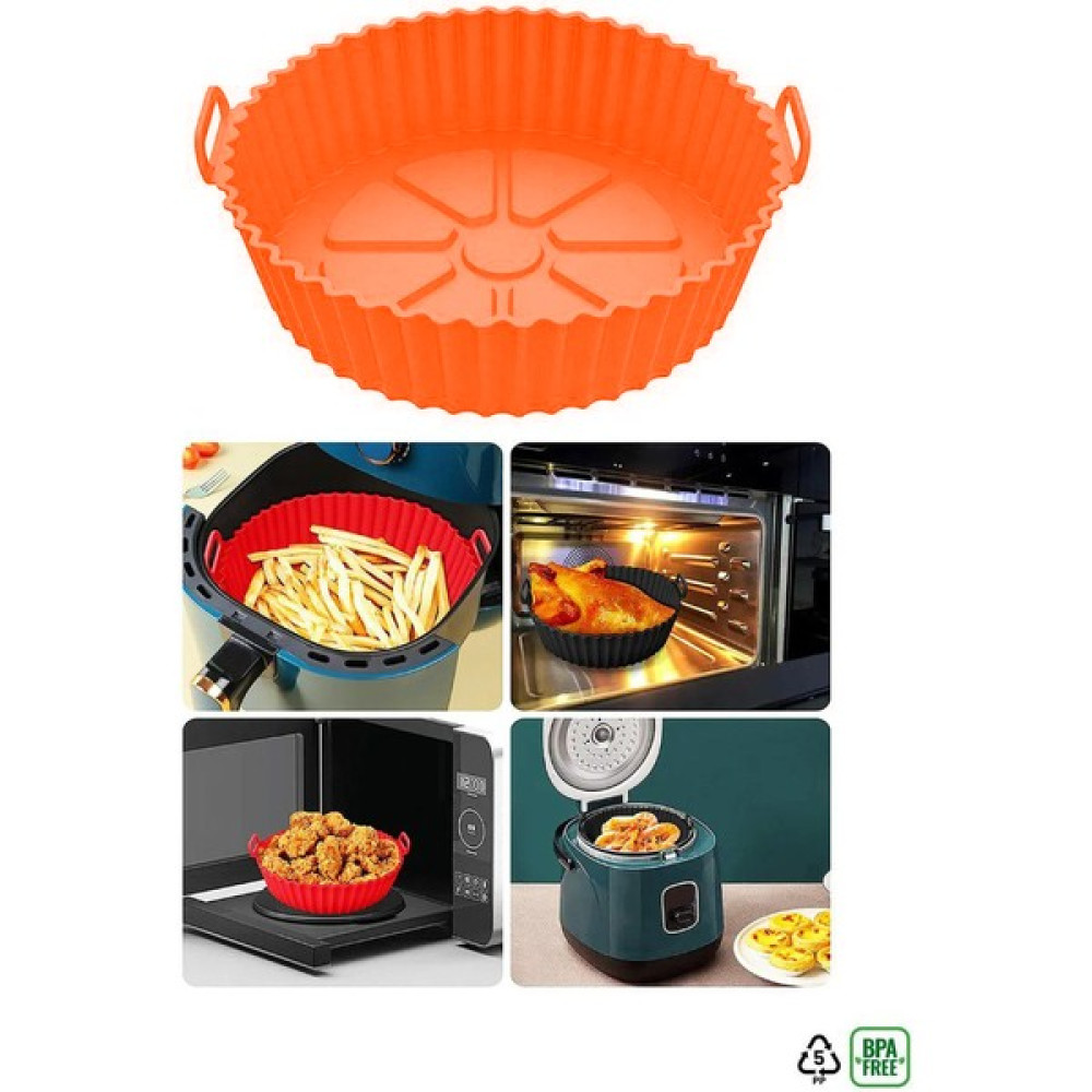 Okfis Airfryer Silikon Pişirme Kabı Renkli Fırın Kalıbı 20x5 Cm 1 Adet - Turuncu Kek Kalıpları Fiyatı