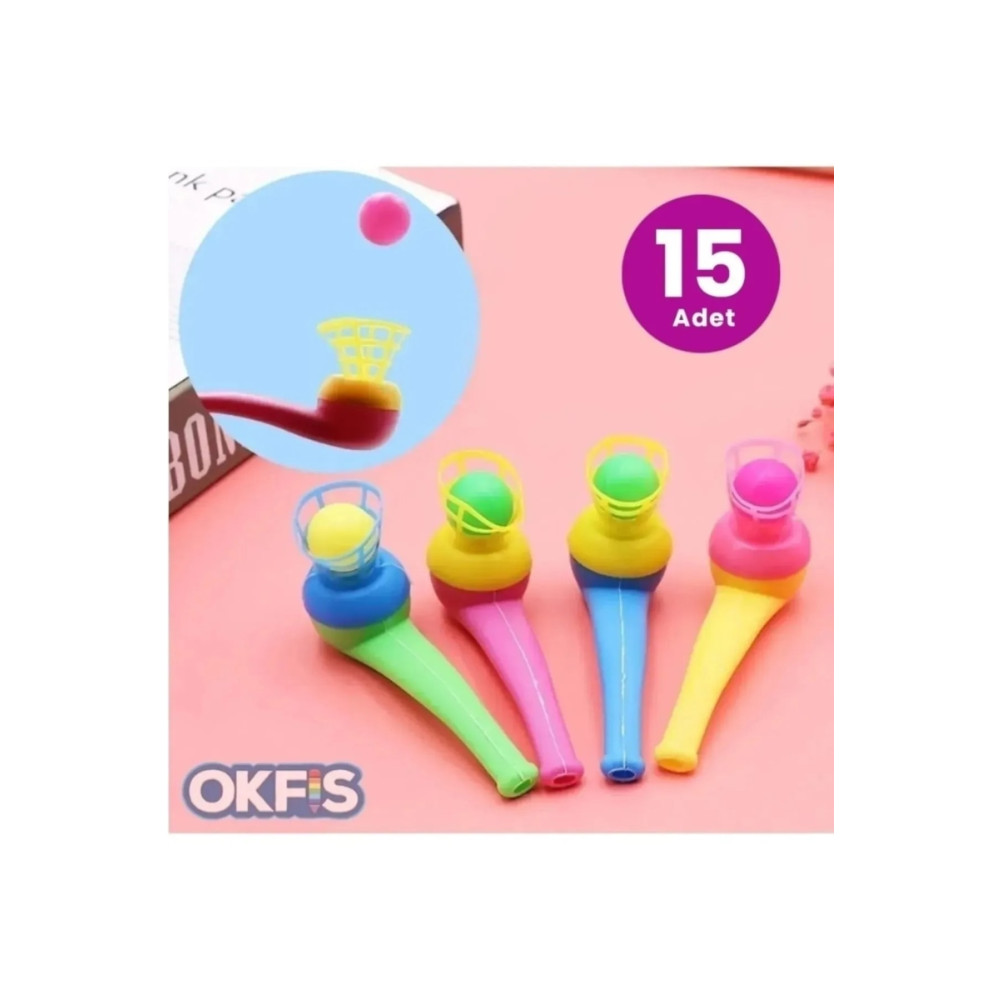 OKFİS Top Üfleme Oyunu Saksafon Oyuncak 15adet Eğitici Oyuncak Fiyatı