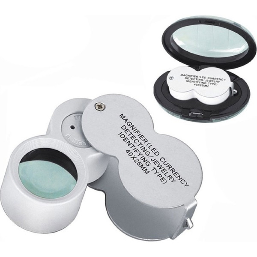 Okgoods Taşınabilir 40X Işıklı Büyüteç Katlanır LED Büyüteç Lambası Alüminyum Büyüteç LED Işıklı Cep Takı Büyüteç Lupa (Yurt Dışından) Büyüteç Fiyatı