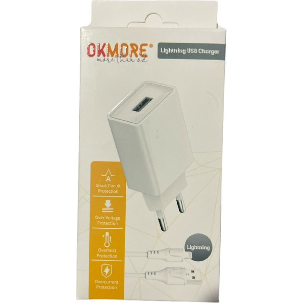 OKMORE Şarj Adaptör ve Kablo Set - Beyaz Diğer Fiyatı