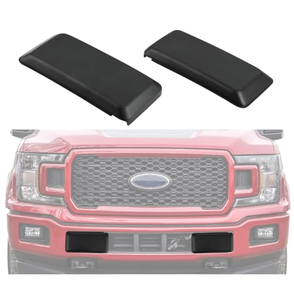 OKPARZ Replacement for Front Left Driver & Right Passenger Side Bumper Guard Pad Cap Inserts End Cover 2018-2020 Ford F150 F-150 JL3Z17E810AB