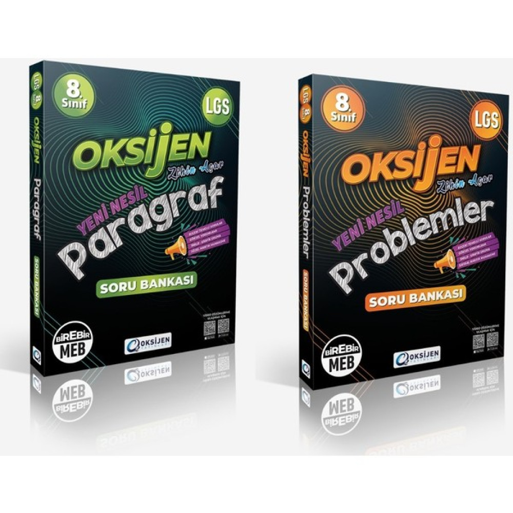 Oksijen Yayınları 8. Sınf LGS Paragraf Problemler - Oksijen Soru Bankası Seti 2 Kitap Ders Sınav Kitapları Fiyatı