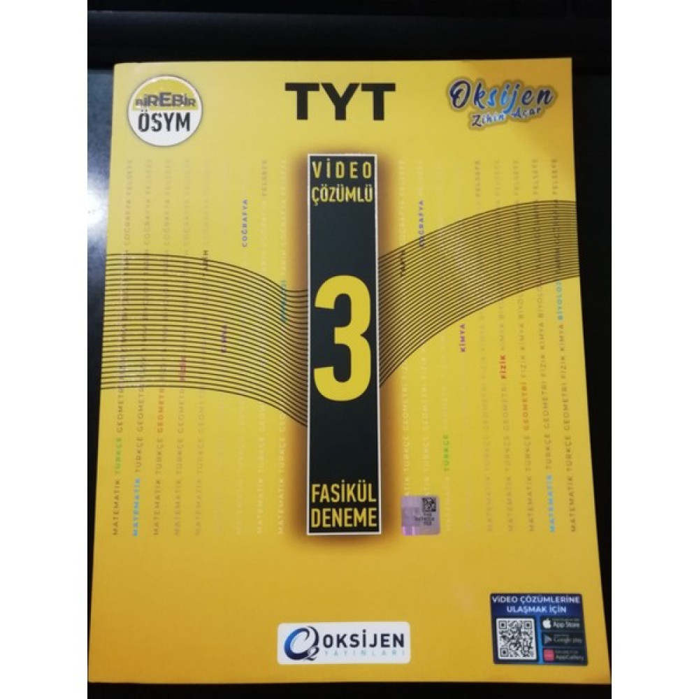 Oksijen Yayınları Tyt 3 Fasikül Deneme Video Çözümlü Kaynak Kitapları Fiyatı