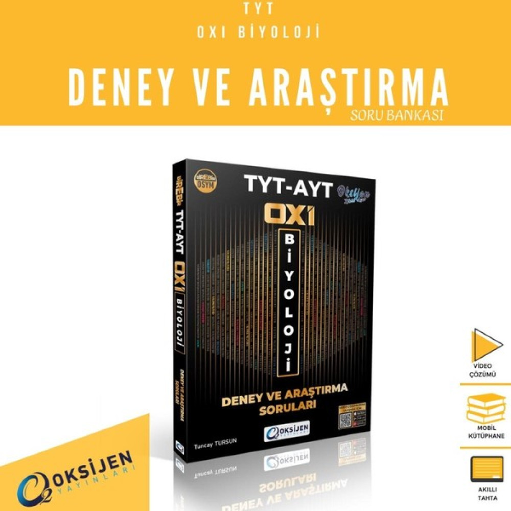 Oksijen Yayınları Tyt-Ayt Biyoloji Deney ve Araştırma Soruları Oxi 1022 Kaynak Kitapları Fiyatı
