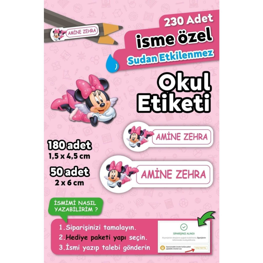 Okul Etiketi Kalem Defter Etiketi Özel Isim Yazılabilen Etiket 230 Adet Yırtılmaz Pvc Etiket - Beyaz Okul Etiketi Fiyatı