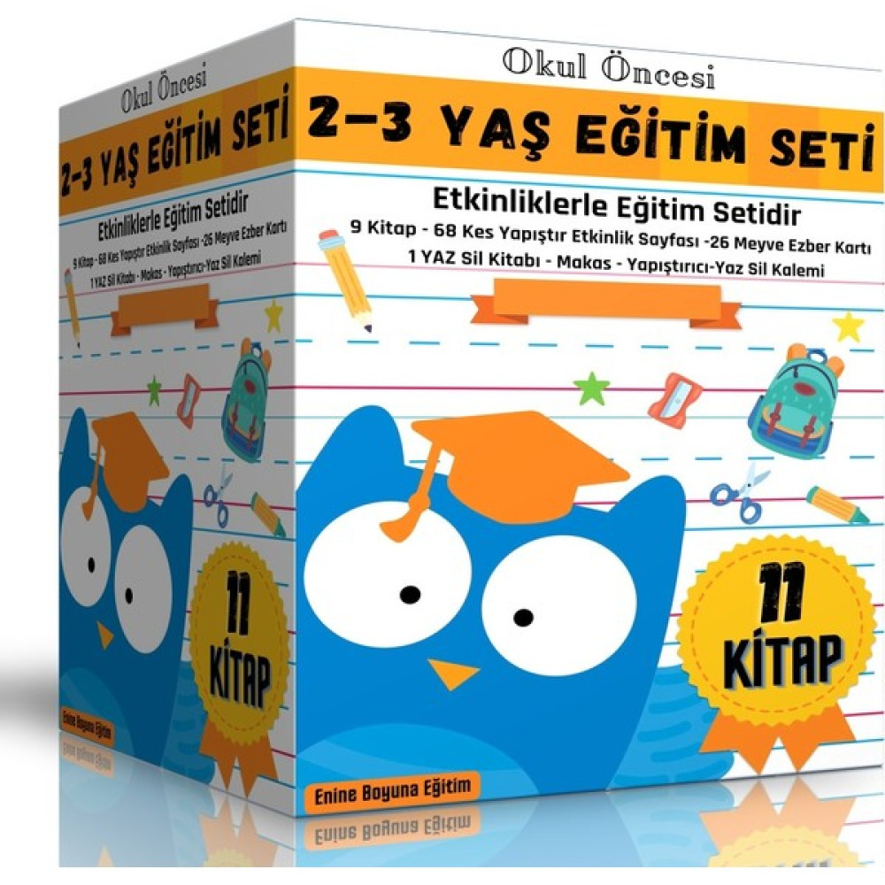 Okul Öncesi 2-3 Yaş Eğitim Seti (9 Kitap + 2 Etkinlik Seti) (Ciltli) Okul Öncesi Eğitici & Öğretici Kitaplar Fiyatı