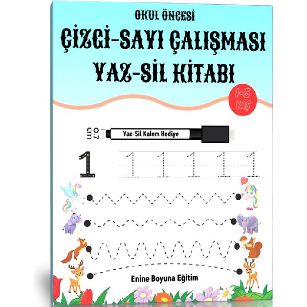 Okul Öncesi Çizgi-Sayı Çalışması Yaz-Sil Kitabı Okul Öncesi Eğitici & Öğretici Kitaplar Fiyatı