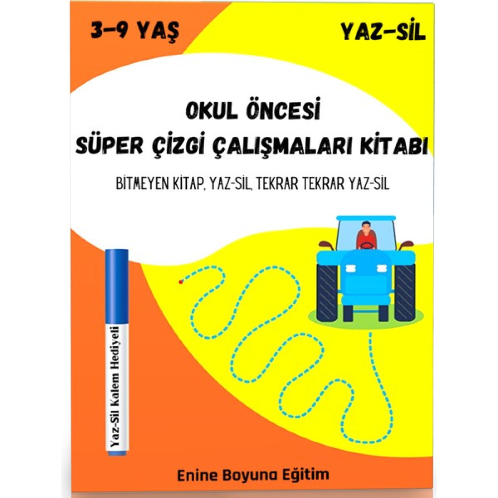 Okul Öncesi Süper Çizgi Çalışmaları Yaz-Sil Kitabı Okul Öncesi Eğitici & Öğretici Kitaplar Fiyatı