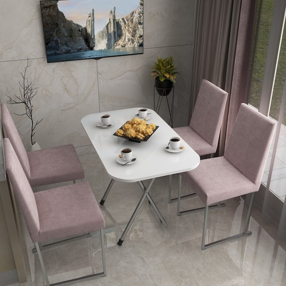 Okuyanlar 60 x 100 cm Soil Katlanır Katlanabilir Yemek Çalışma Bahçe Balkon Masası (Beyaz) - Beyaz Yemek & Mutfak Masası Fiyatı