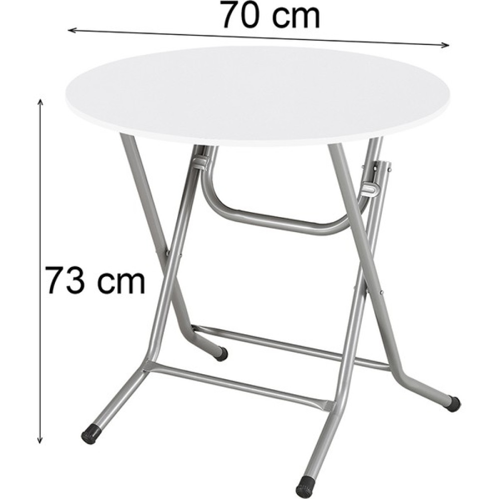 Okuyanlar Jupiter 70 cm Yuvarlak Katlanır Metal Ayaklı Çok Amaçlı Masa Bahçe Balkon Masası - Beyaz - 70cm Yemek & Mutfak Masası Fiyatı
