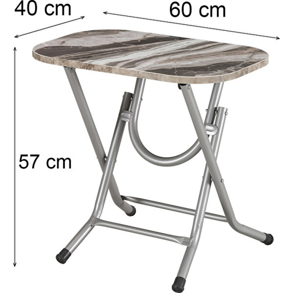 Okuyanlar Pluto Renkli 40 cm x 60 cm Katlanır Metal Ayaklı Sehpa Kısa Laptop Balkon Piknik Masası - Gri Granit Yan Sehpa Fiyatı