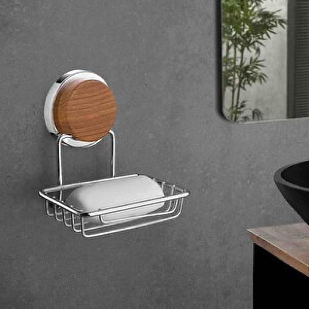 Okyanus Home Ahşap Desenli Magic Fix Sihirli Yapışkan Krom Kuru Sabunluk Sabunluk Fiyatı