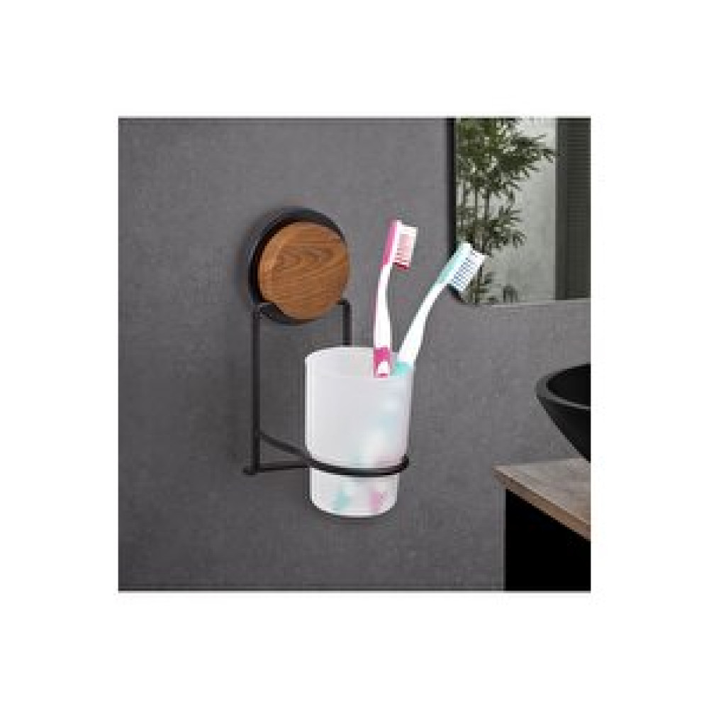Okyanus Home Ahşap Desenli Magic Fix Sihirli Yapışkan Siyah Diş Fırçalık Diş Fırçalık Fiyatı