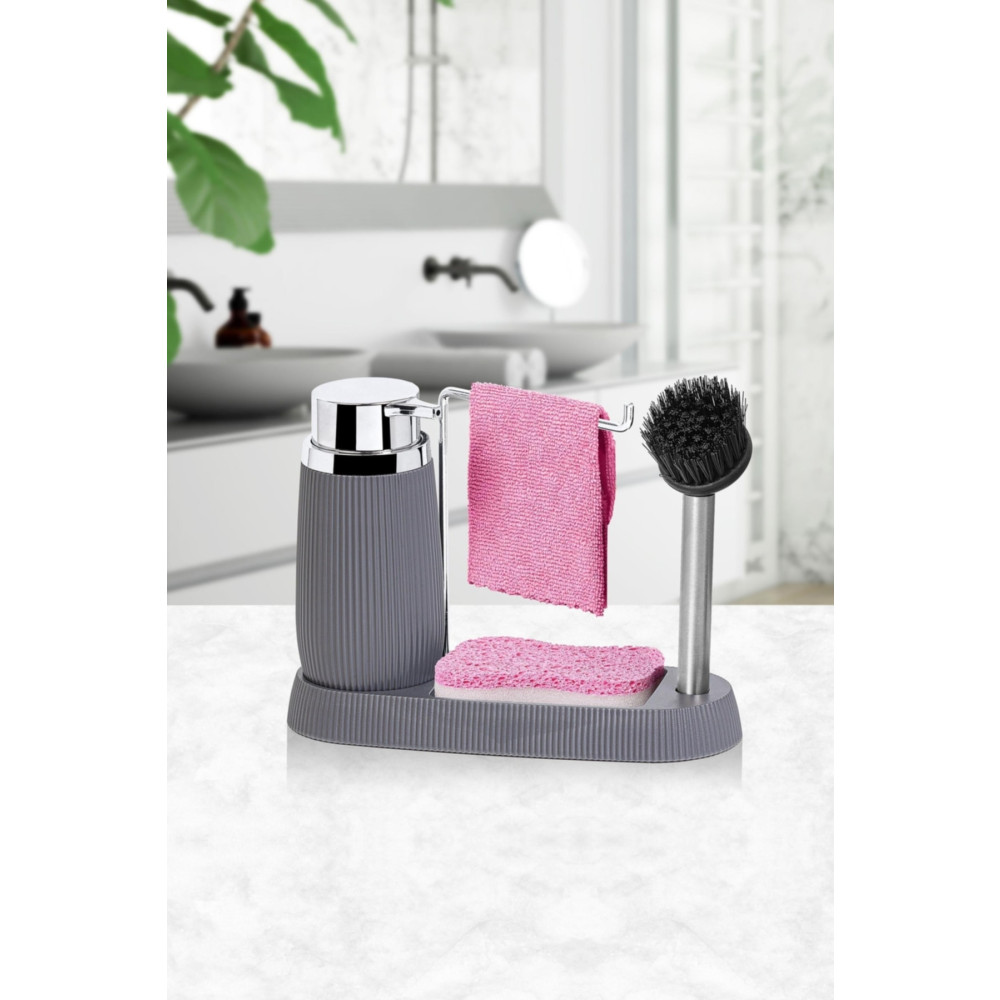 Okyanus Home Antrasit Premium Lavabo Seti Sabunluk Fiyatı