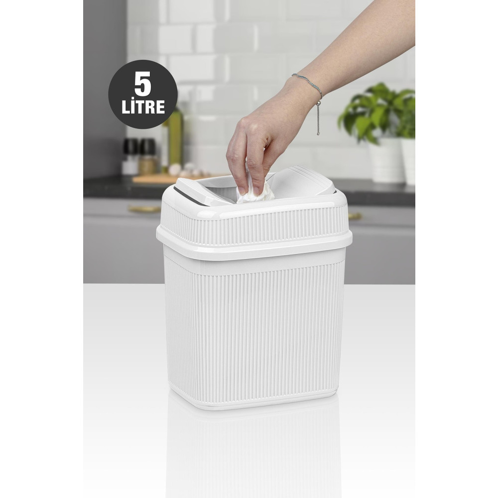 Okyanus Home Beyaz 5 Lt Fitilli Çöp Kovası Mobilya & Dekorasyon Fiyatı