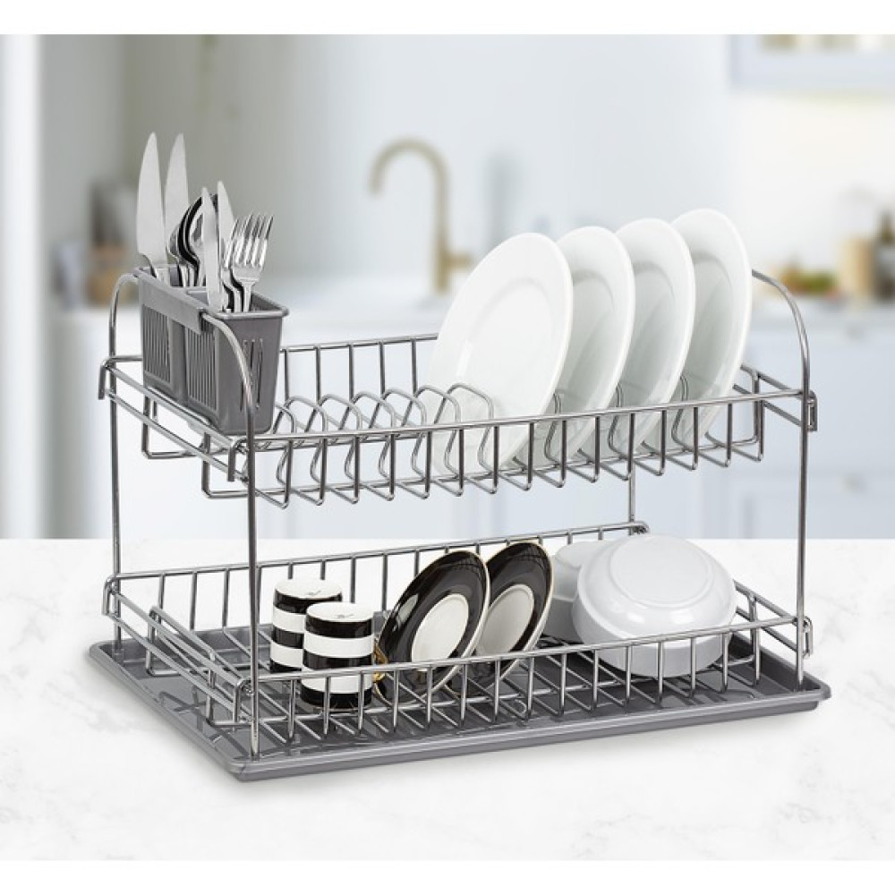 Okyanus Home Krom Maxi Iki Katlı Modern Tabaklık - Bulaşıklık Pratik Mutfak Gereçleri Fiyatı