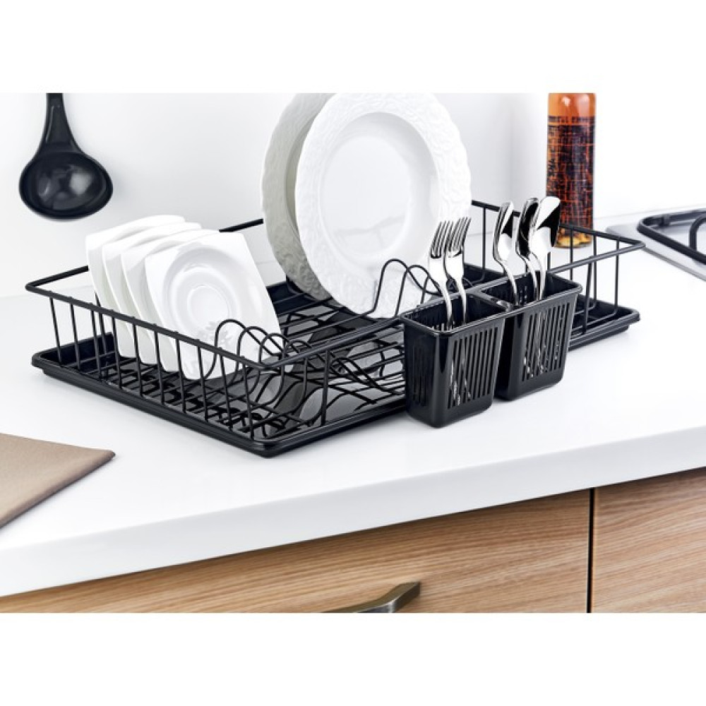 Okyanus Home Maxi Tek Katlı Modern Tabaklık / Bulaşıklık - Siyah Pratik Mutfak Gereçleri Fiyatı