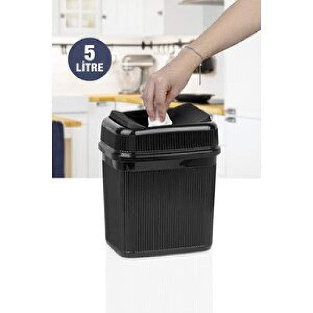 Okyanus Home Siyah 5 Lt Fitilli Çöp Kovası Klozet Fırçası Fiyatı
