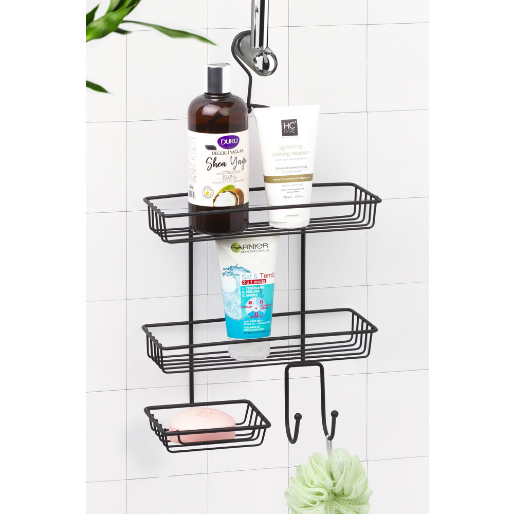 Okyanus Home Siyah Askılı Duş Rafı - Organizer Banyo Askılık Fiyatı