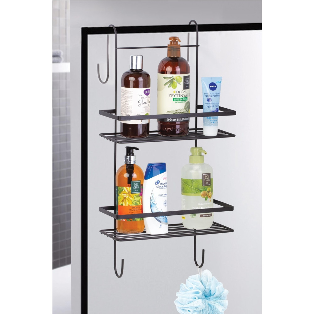 Okyanus Home Siyah Lamalı Duşakabin Şampuanlık - 13x30 Cm Banyo Aksesuarları Fiyatı