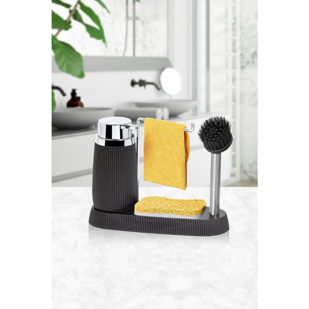 Okyanus Home Siyah Premium Lavabo Seti Sabunluk Fiyatı