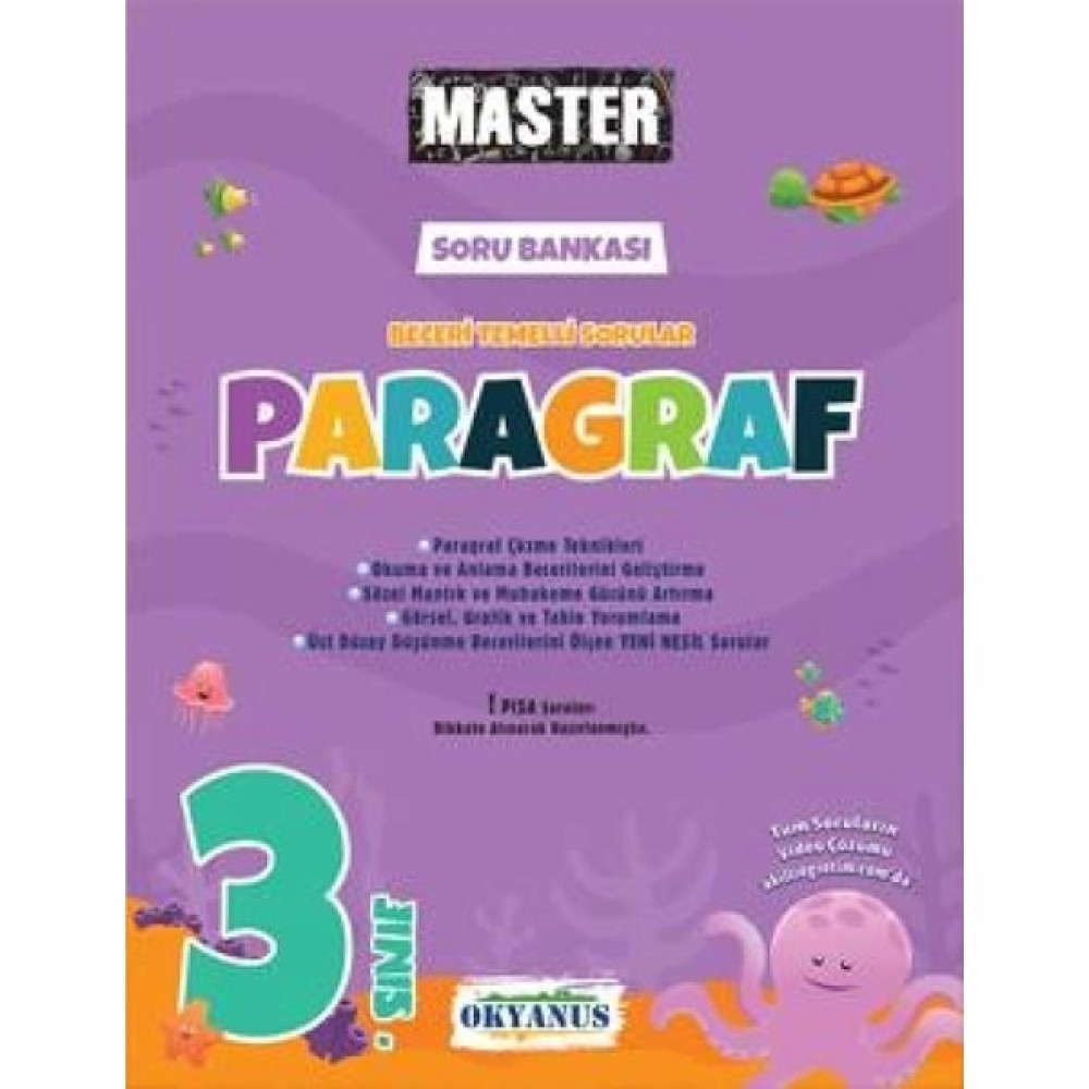 Okyanus Yayınları 3. Sınıf Master Paragraf Soru Bankası Türkçe Fiyatı