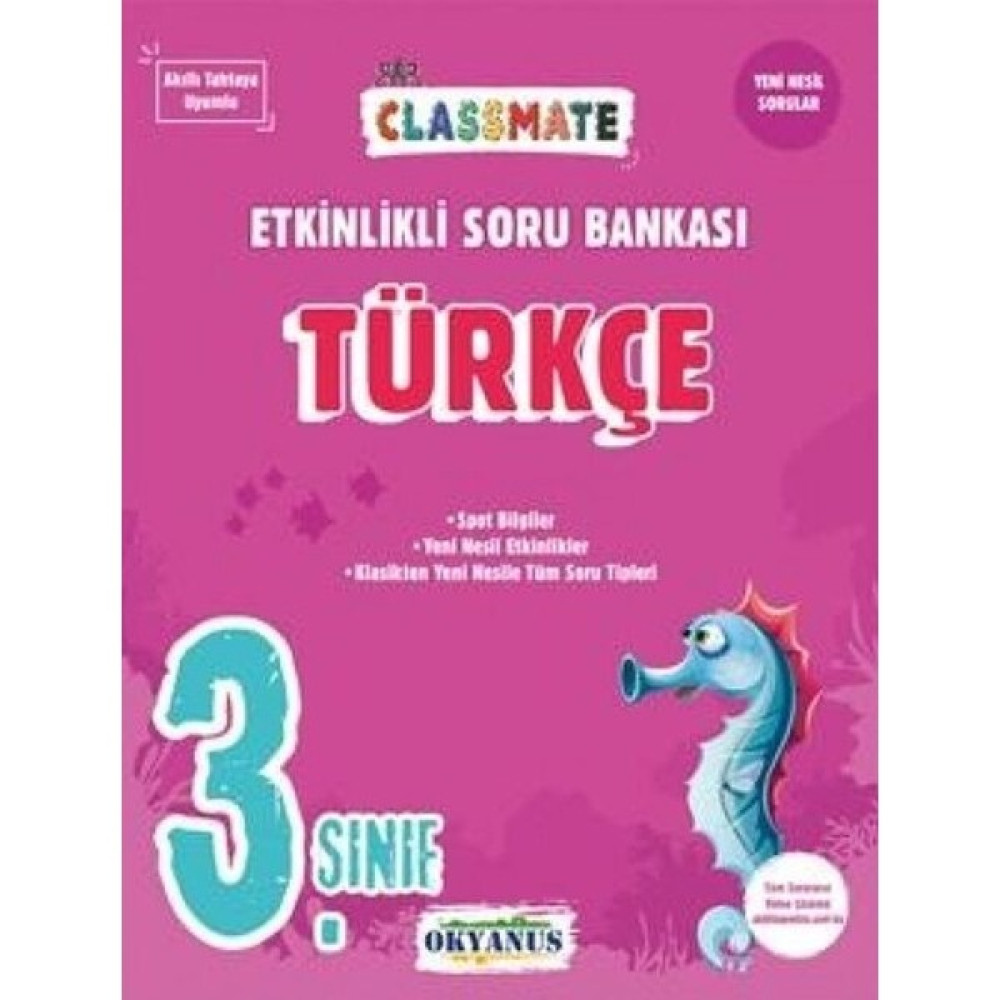 Okyanus Yayınları 3. Sınıf Türkçe Classmate Etkinlikli Soru Bankası Türkçe Fiyatı
