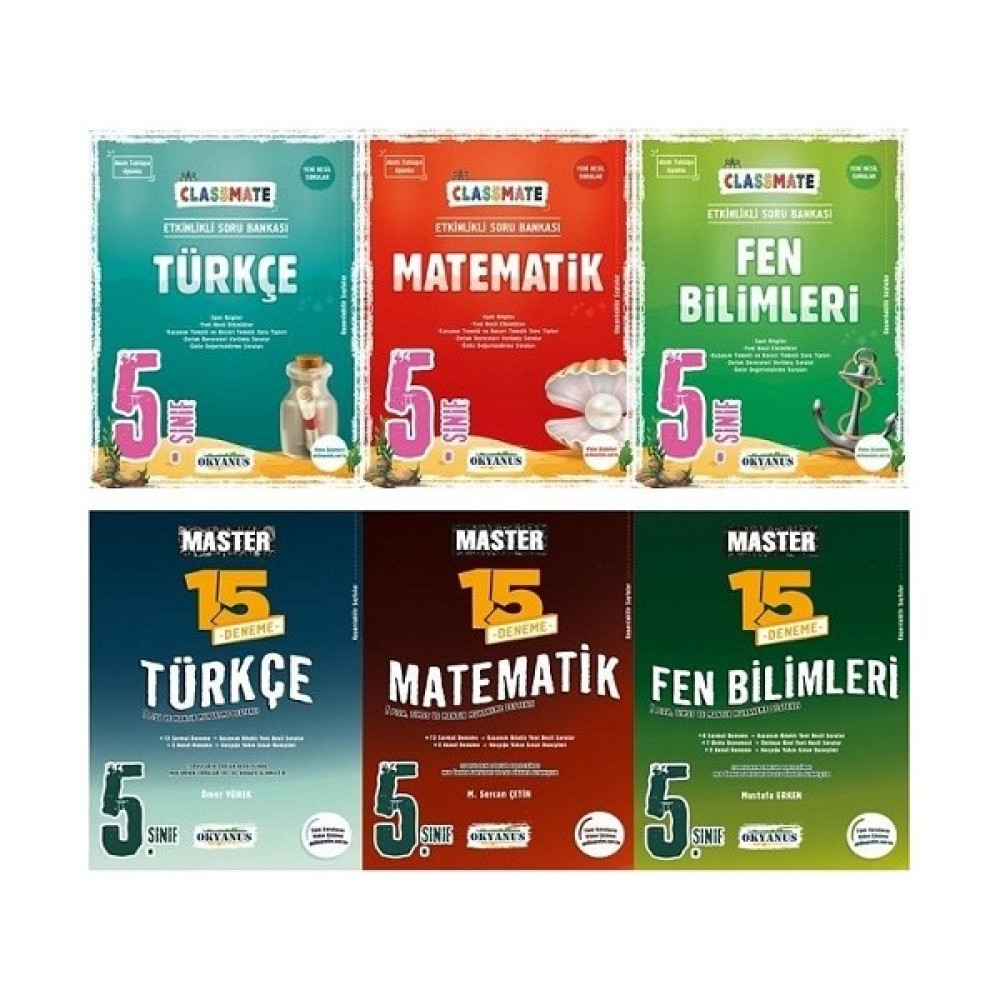 Okyanus Yayınları 5. Sınıf Classmate Türkçe+Matematik+Fen Bilimleri Soru Bankası+5. Sınıf Master 15 Türkçe+Matematik+Fen Bilimleri Denemesi Fen - Bilişim ve Teknoloji Fiyatı