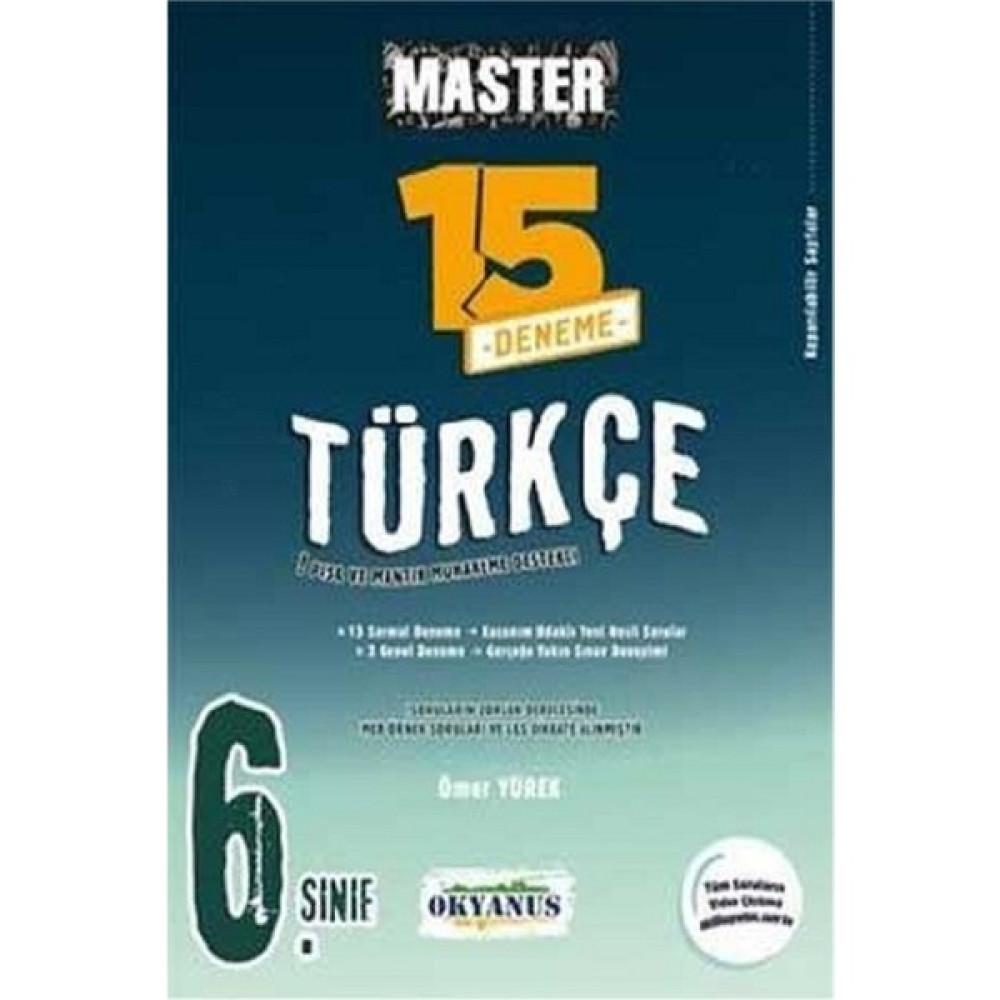 Okyanus Yayınları 6. Sınıf Master 15 Türkçe Denemesi Türkçe Fiyatı