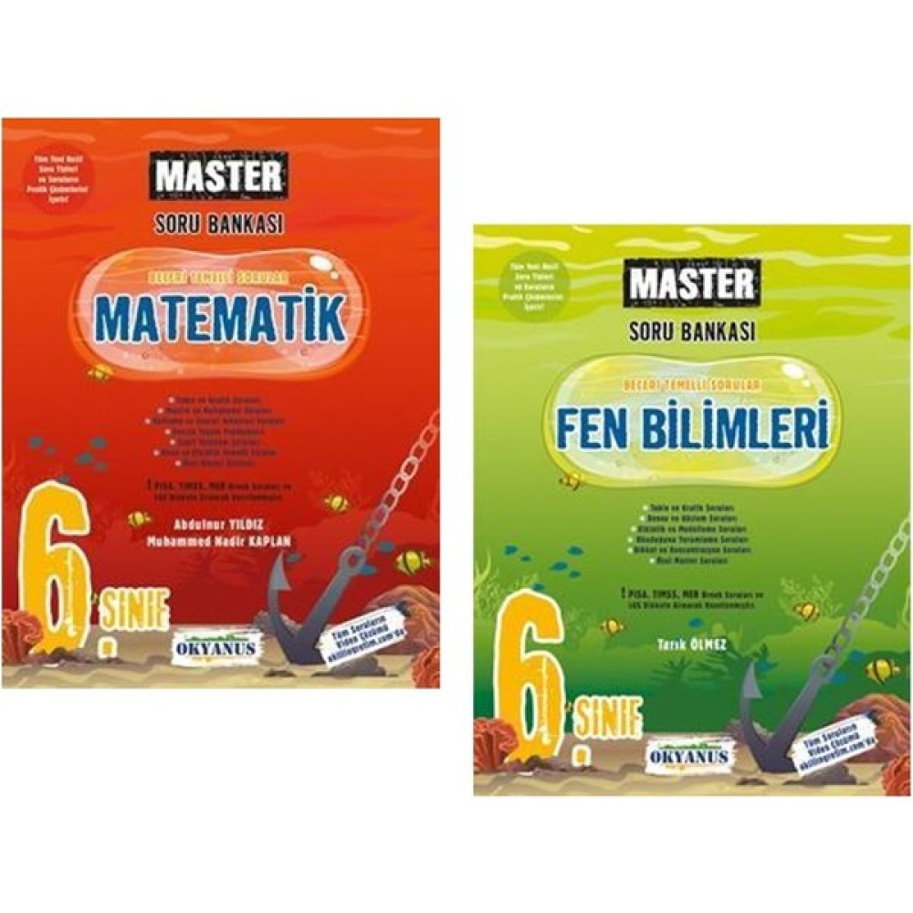 Okyanus Yayınları 6. Sınıf Master Matematik Soru Bankası + Fen Bilimleri Soru Bankası 2'li Set Tüm Dersler Fiyatı