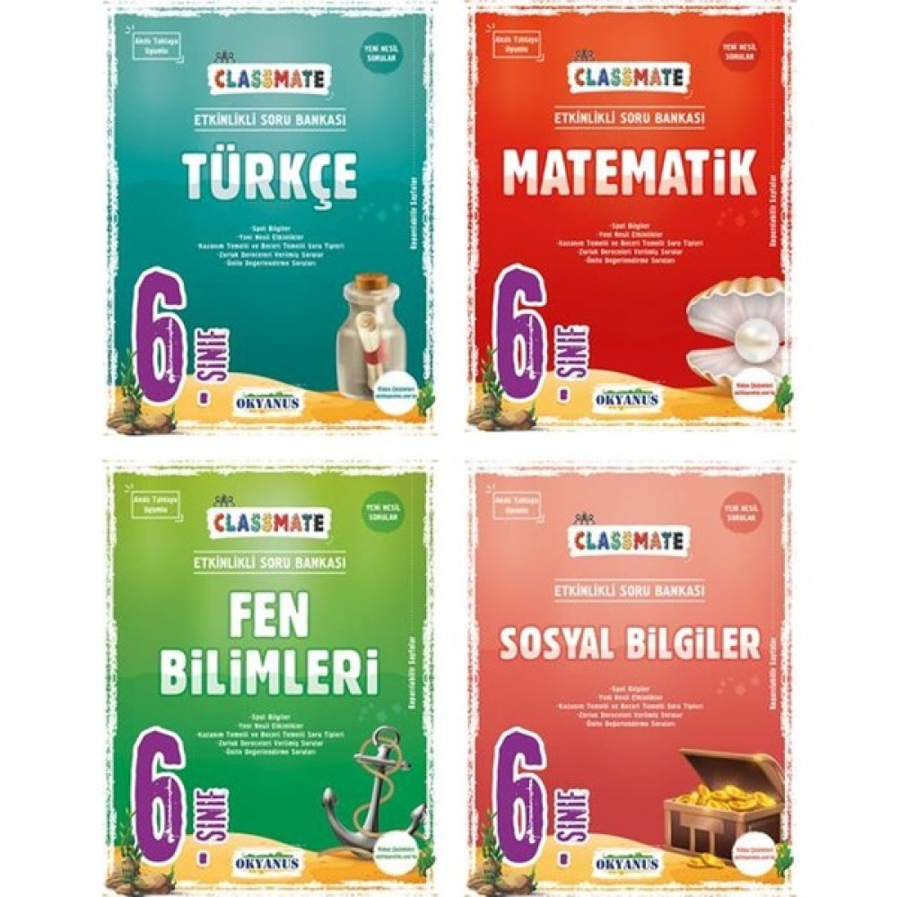 Okyanus Yayınları 6.sınıf 4'lü Classmate Soru Bankası Seti Tüm Dersler Fiyatı