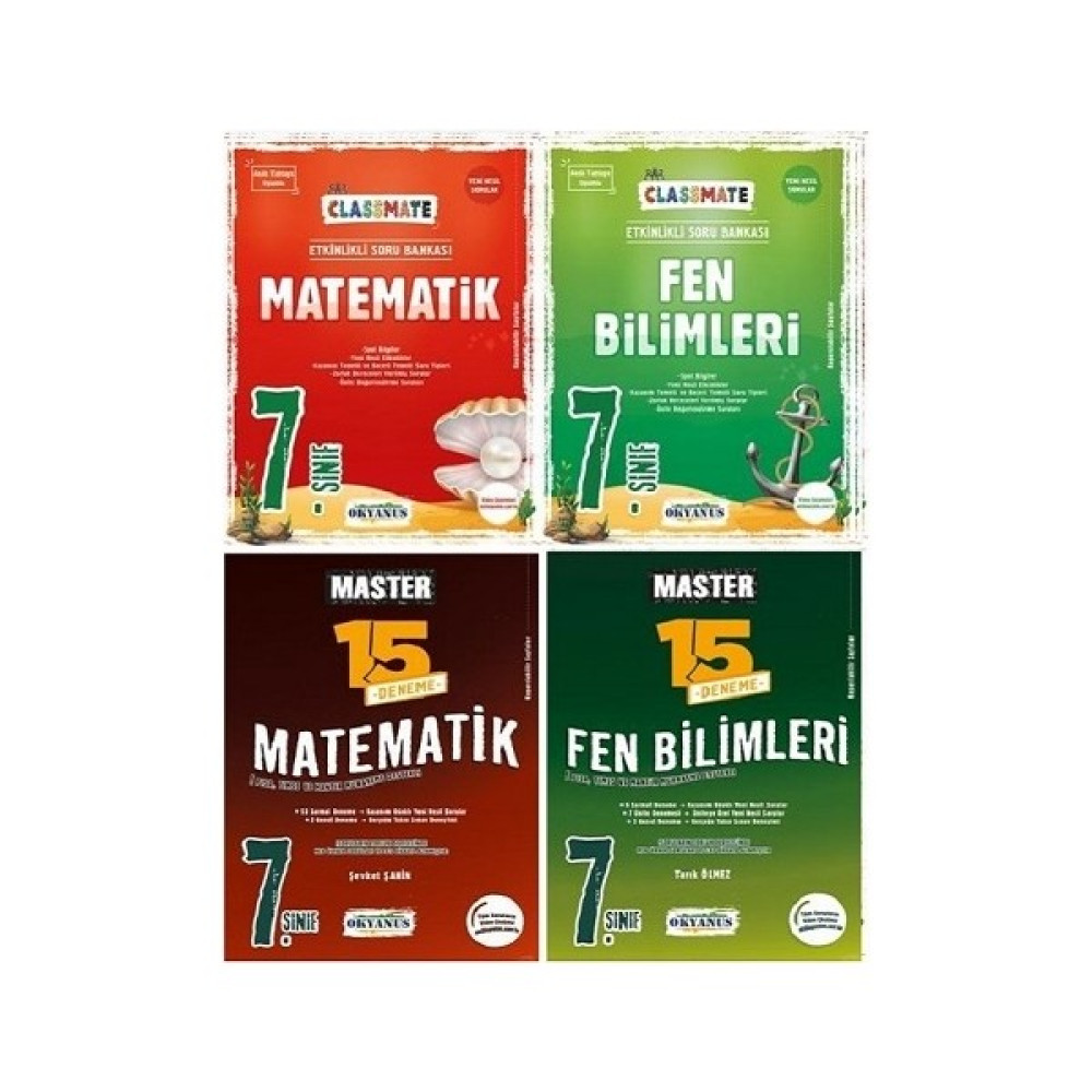 Okyanus Yayınları 7. Sınıf Classmate Matematik+Fen Bilimleri Soru Bankası+7. Sınıf Master 15MATEMATIK+FEN Bilimleri Denemesi Matematik Fiyatı
