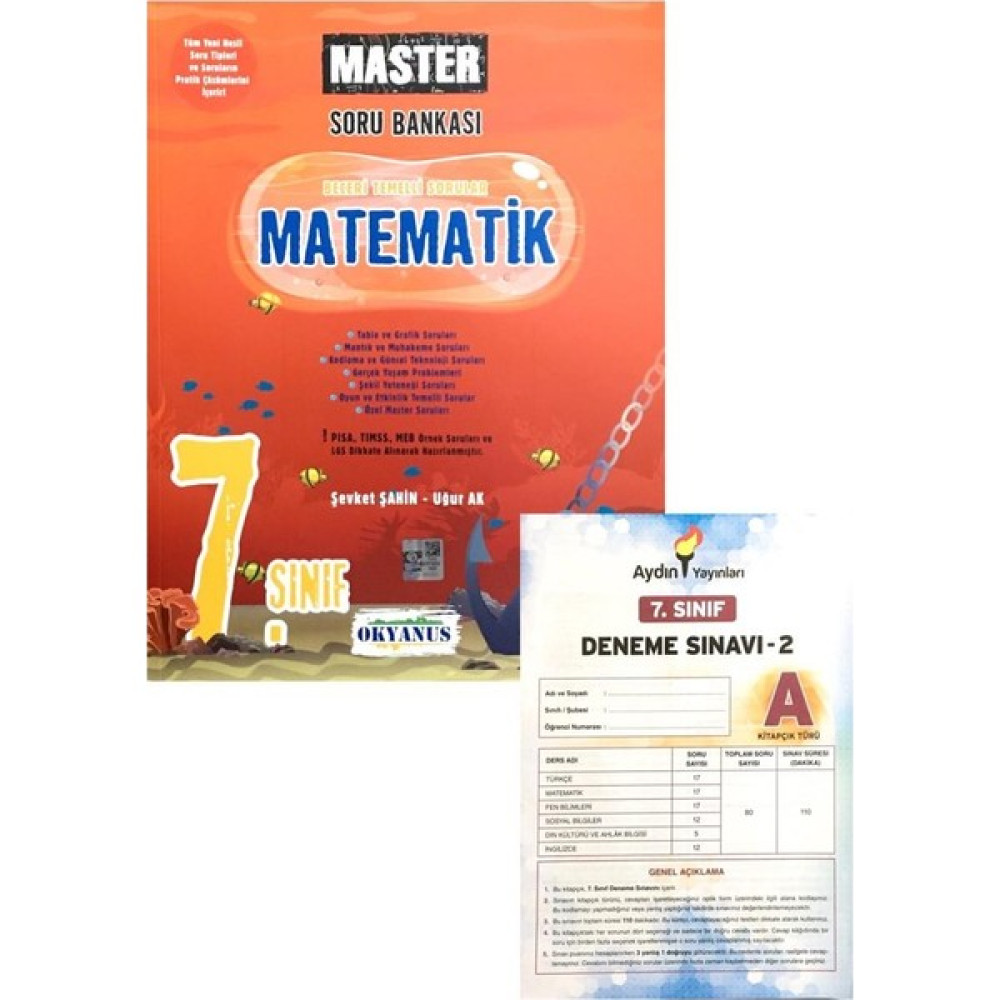 Okyanus Yayınları 7. Sınıf Master Matematik Soru Bankası (Aydın Yayınları Denemeli) Kaynak Kitapları Fiyatı
