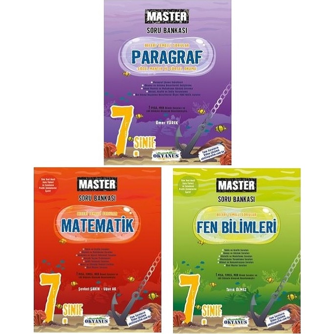 Okyanus Yayınları 7. Sınıf Master Paragraf - Matematik - Fen Bilimleri Soru Bankası Set Tüm Dersler Fiyatı