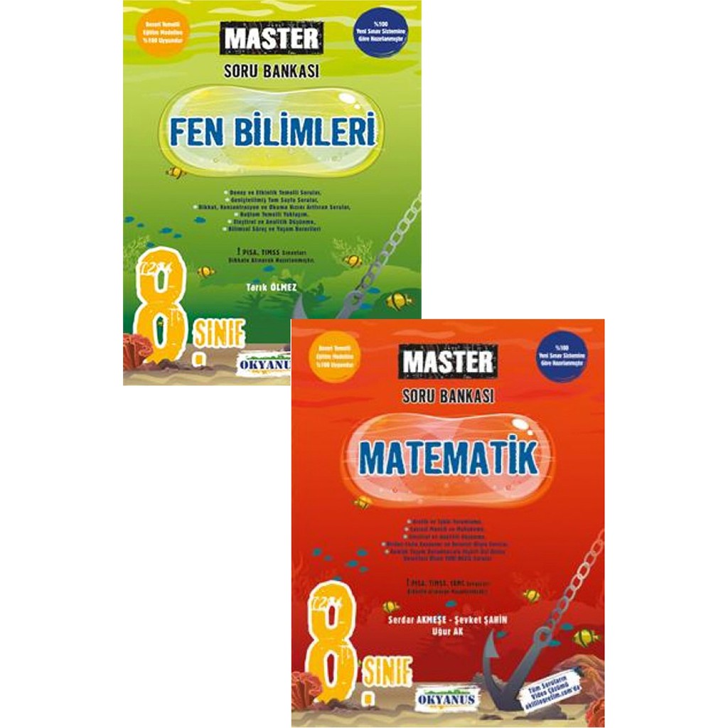 Okyanus Yayınları 8. Sınıf Master Matematik - Fen Bilimleri Soru Bankası Seti Tüm Dersler Fiyatı